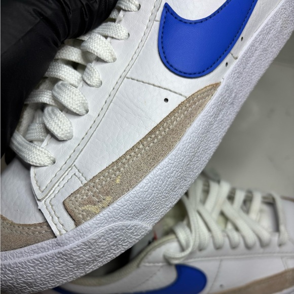 Nike Blazer Low 77 GS White Chlorophyll Green Medium Blue Asymmetric Sz 6.5Y W8 - Picture 9 of 13